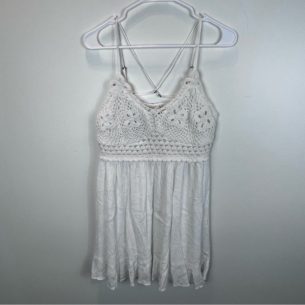 Aeropostale White Crochet Bust Sundress